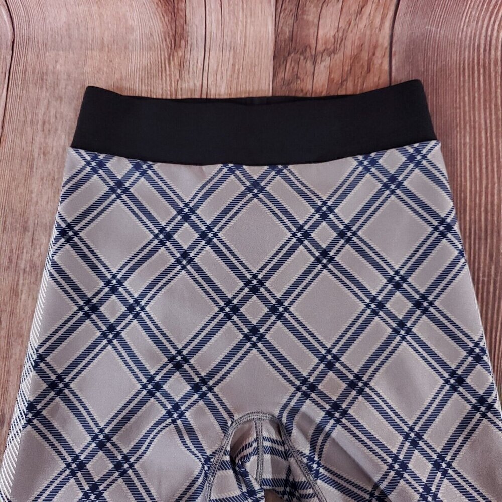 Ultracor Womens Size XS Ultra Plaid Plaid Stitch Ban Misty Gray Blue Leggings - Picture 4 of 12